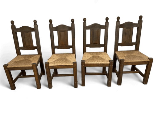 4x Brutalistische Eetkamerstoelen