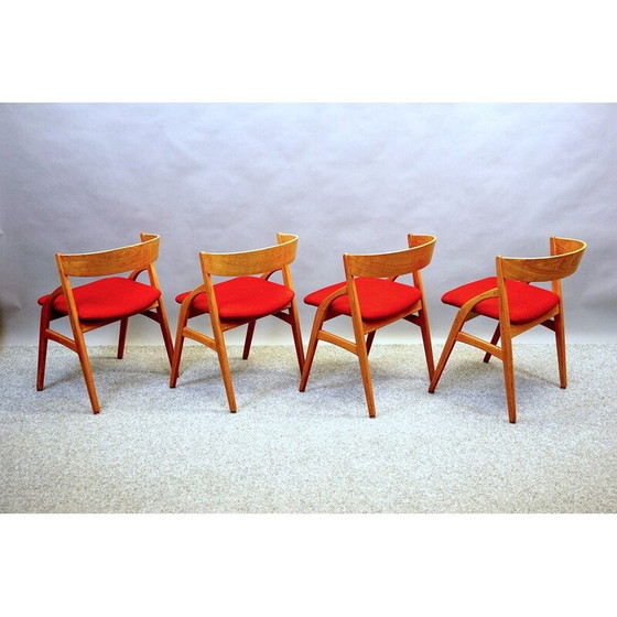 Image 1 of Set van 4 vintage teakhouten eetkamerstoelen model 16 van Johannes Andersen voor Uldum, Denemarken 1959