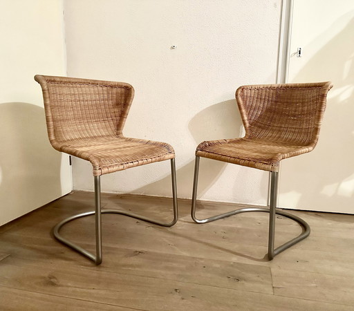 2 X Rotan Bauhaus Sledestoel 