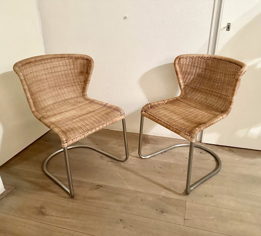 2 X Rotan Bauhaus Sledestoel 