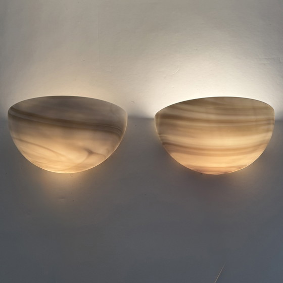 Image 1 of Set van 2 grote Peil & Puzzler Carrara wandlampen Sconce , 1970S