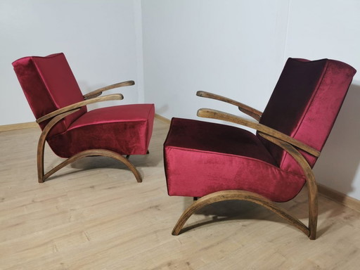 Art Deco Fauteuils Door Jindrich Halabala, Set Van 2