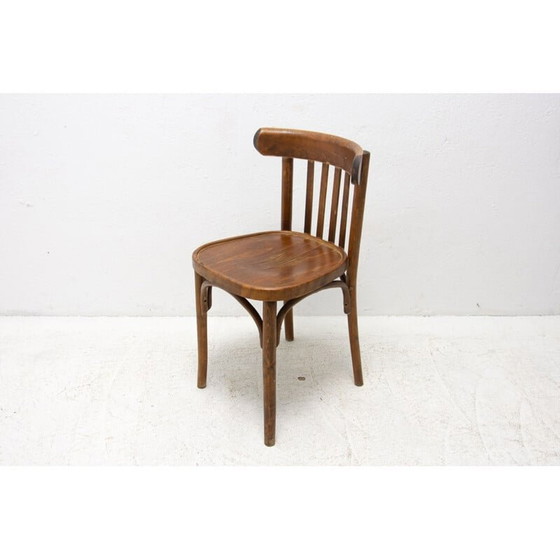 Image 1 of Beukenhouten en gebogen houten vintage stoel van Thonet, Tsjecho-Slowakije 1950