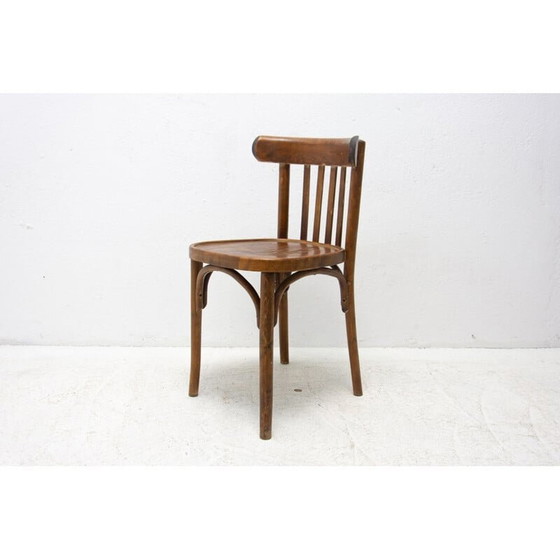 Image 1 of Beukenhouten en gebogen houten vintage stoel van Thonet, Tsjecho-Slowakije 1950