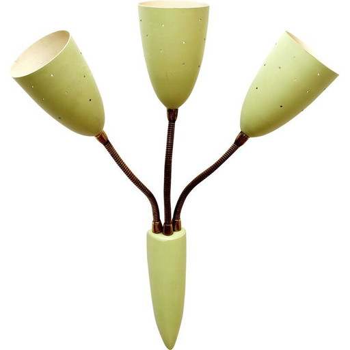 Italiaanse vintage wandlamp in pastelgroen 1950