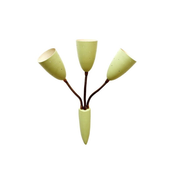 Image 1 of Italiaanse vintage wandlamp in pastelgroen 1950