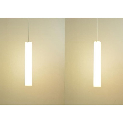 Paar vintage plafondlampen in wit, 1960