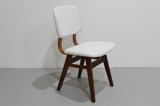 Image 1 of 4x vintage eetkamerstoelen - jaren '60, wit, crème