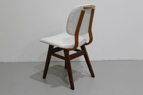 Image 1 of 4x vintage eetkamerstoelen - jaren '60, wit, crème