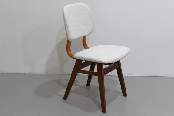 Image 1 of 4x vintage eetkamerstoelen - jaren '60, wit, crème