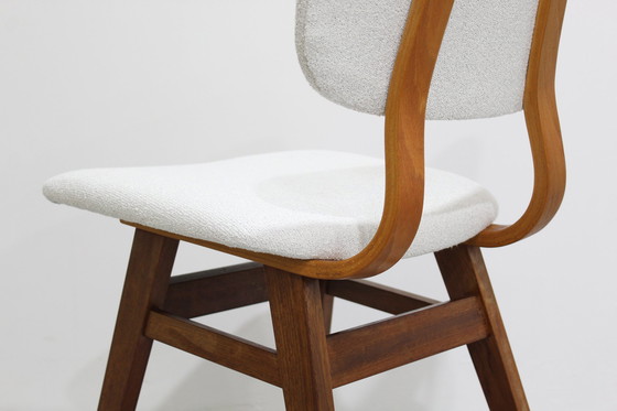 Image 1 of 4x vintage eetkamerstoelen - jaren '60, wit, crème