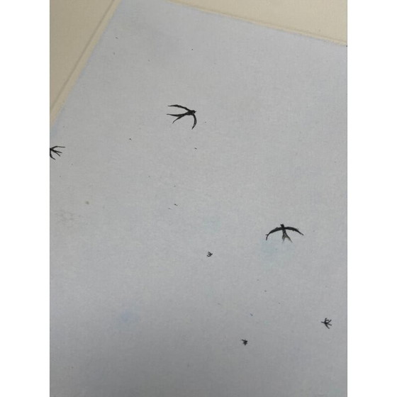 Image 1 of Vintage schilderij "De vogels" door Francois-Xavier Lalanne