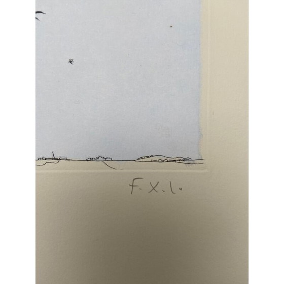 Image 1 of Vintage schilderij "De vogels" door Francois-Xavier Lalanne