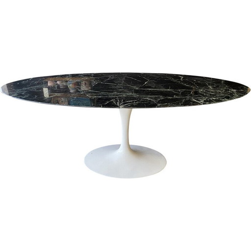 Vintage ovale marmeren eettafel van Eero Saarinen voor Knoll International, 1950