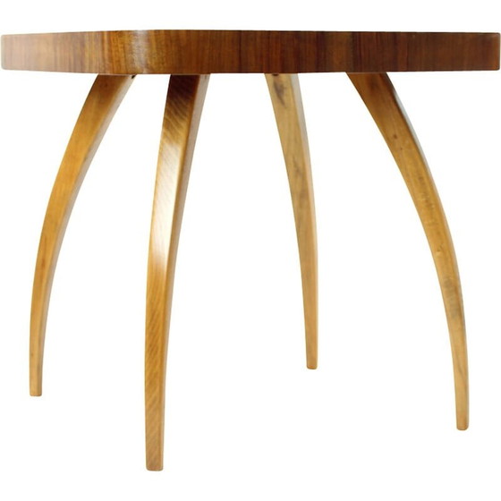 Image 1 of Vintage spider salontafel in eikenhout en walnoot door Jindrich Halabala, Tsjecho-Slowakije 1930