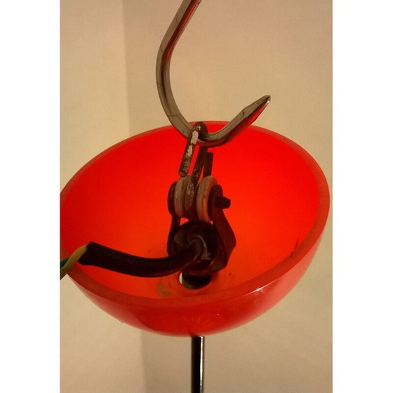 Image 1 of Vintage rode plexiglazen hanglamp, Italië 1950