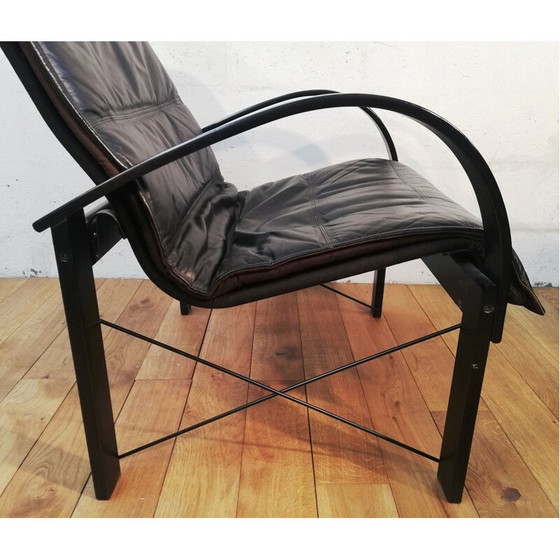 Image 1 of Paar vintage leren fauteuils van Tord Bjorklund voor Polhem Ikea, 1981