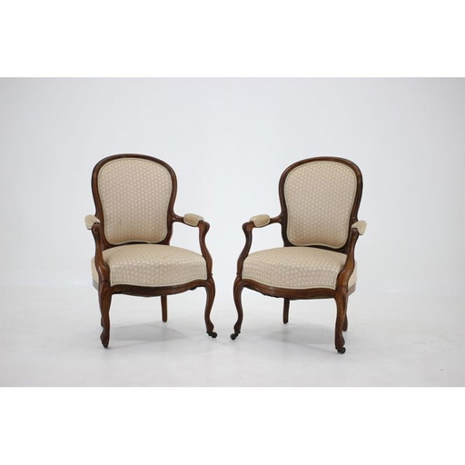 Paar vintage Deense Rococo fauteuils, jaren 1900