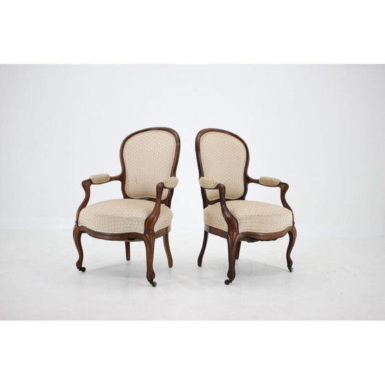 Image 1 of Paar vintage Deense Rococo fauteuils, jaren 1900