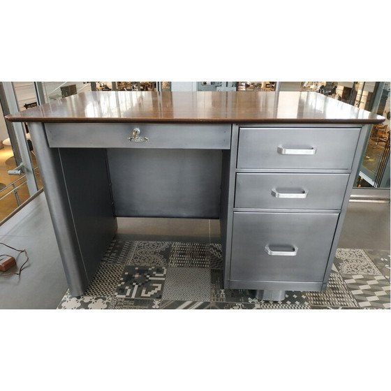 Image 1 of Vintage volledig stalen tanker bureau door Challenger Steel Products voor Brooklyn, VS 1950