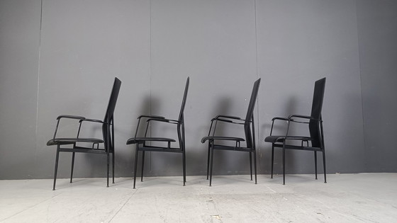 Image 1 of Vintage S44 eetkamerstoelen van Giancarlo Vegni voor Fasem, set van 4, jaren 1980