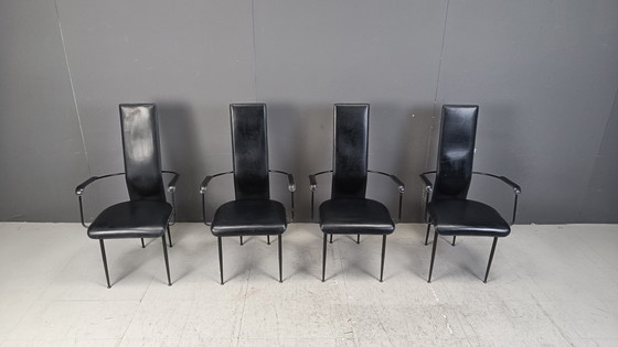 Image 1 of Vintage S44 eetkamerstoelen van Giancarlo Vegni voor Fasem, set van 4, jaren 1980