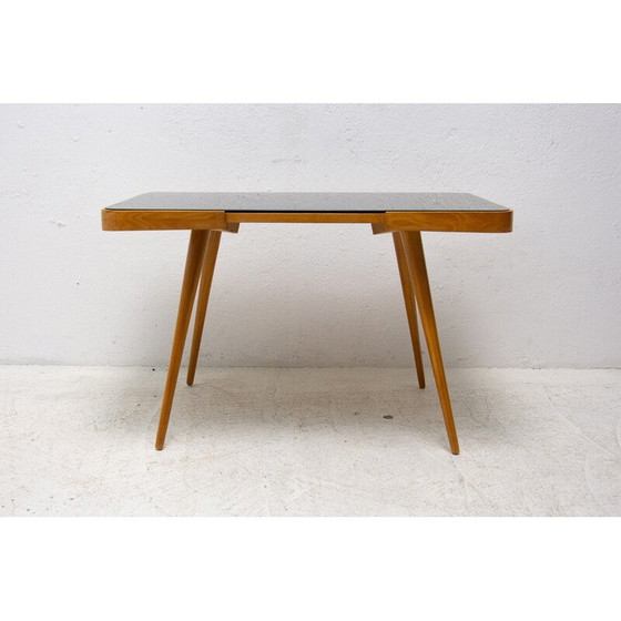 Image 1 of Mid century opaxiet glazen salontafel, Tsjecho-Slowakije 1960