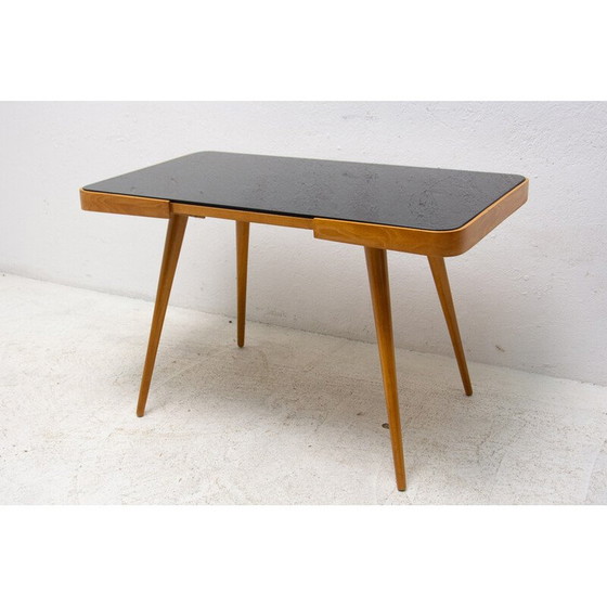 Image 1 of Mid century opaxiet glazen salontafel, Tsjecho-Slowakije 1960