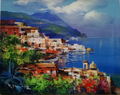 Schilderij - Mario Smeraglia - Borgo Della Costiera Amalfitana