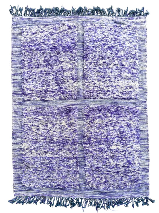 Image 1 of Paars Marokkaans Modern Wollen Vloerkleed 210X310 Cm