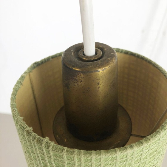 Image 1 of Vintage Deense messing en teakhouten wandlamp