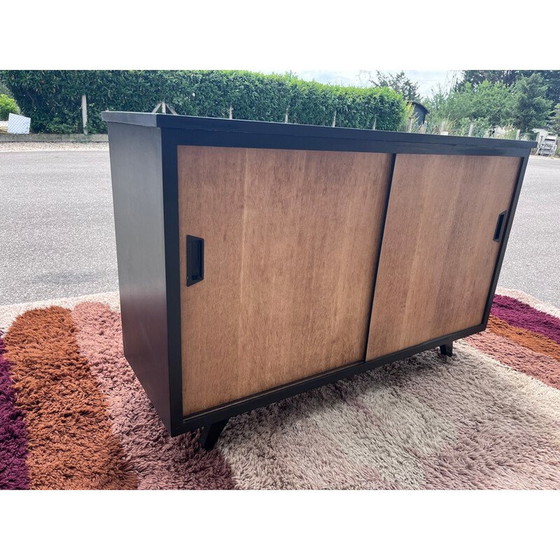 Image 1 of Vintage houten dressoir met schuifdeuren, jaren 1950