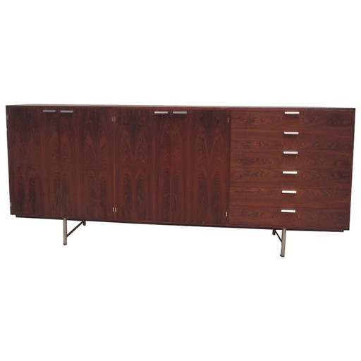 Vintage palissander en metalen dressoir van Cees Braakman voor Ums Pastoe, 1960
