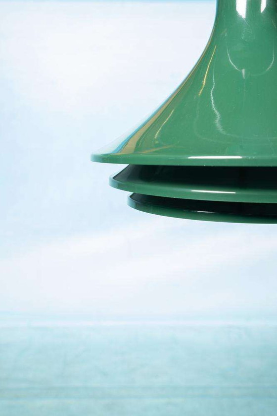 Image 1 of Zweeds Design schalenlamp vintage 60s, groen Hans Jakobssen