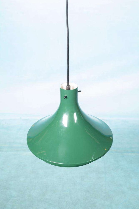 Image 1 of Zweeds Design schalenlamp vintage 60s, groen Hans Jakobssen