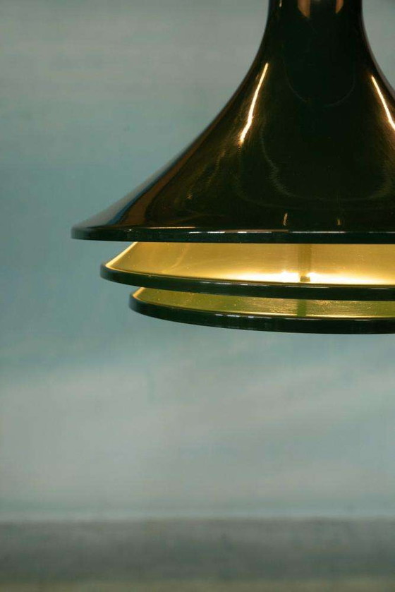 Image 1 of Zweeds Design schalenlamp vintage 60s, groen Hans Jakobssen