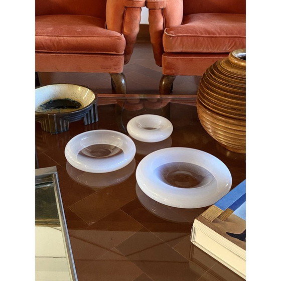 Image 1 of Vintage "Pomeri" zakje in troebel kristal van Eleonore Peduzzi Riva en Vistosi Murano, Italië 1972