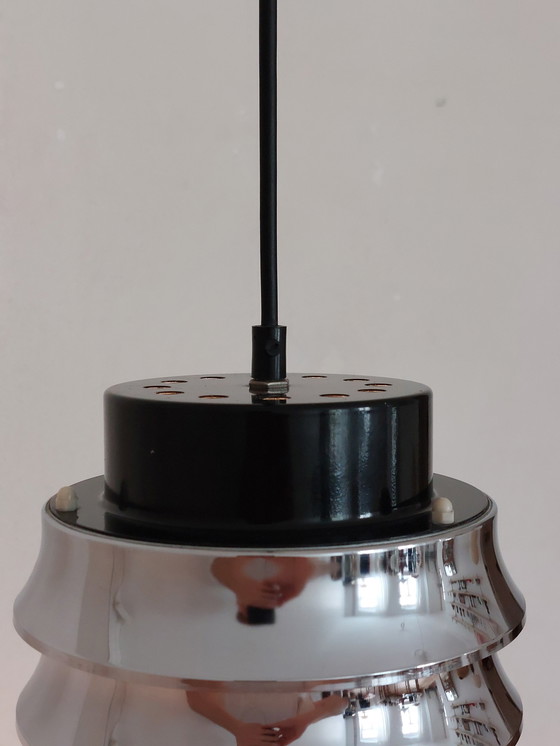 Image 1 of 1X Verchroomde Ddr plafondlamp Veb hanglamp Space Age