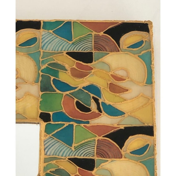 Image 1 of Vintage keramische spiegel, Frankrijk 1970