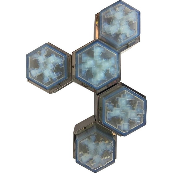 Image 1 of Vintage wandlamp van verchroomd glas