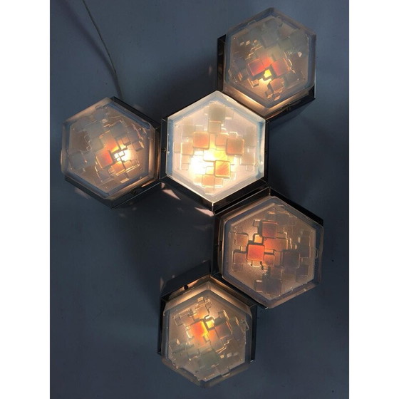 Image 1 of Vintage wandlamp van verchroomd glas
