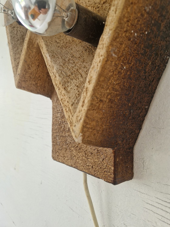 Image 1 of Brutalist wandlamp keramiek geometrisch