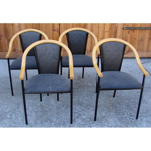 Set van 4 vintage stoelen metaal 1970