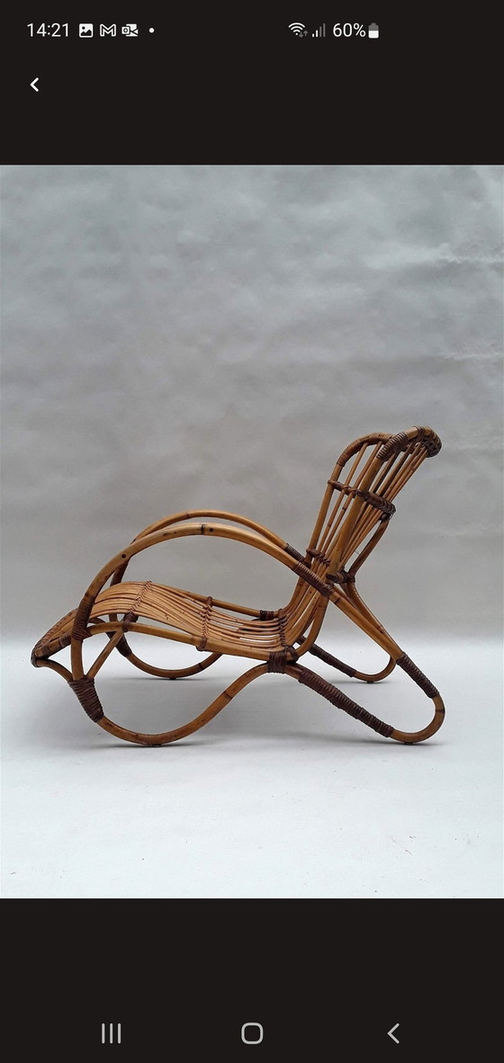 Image 1 of Dirk van Sliedregt "Streamline"Rotan Fauteuil