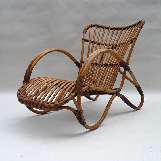 Image 1 of Dirk van Sliedregt "Streamline"Rotan Fauteuil