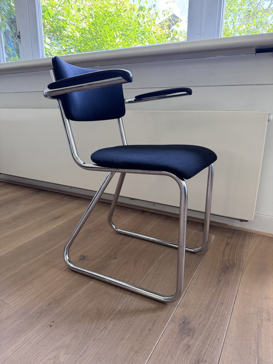 Image 1 of 6x Chroom buisframe stoelen