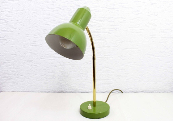 Image 1 of Metalen en messing bureaulamp 1950