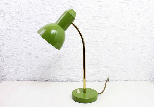 Metalen en messing bureaulamp 1950