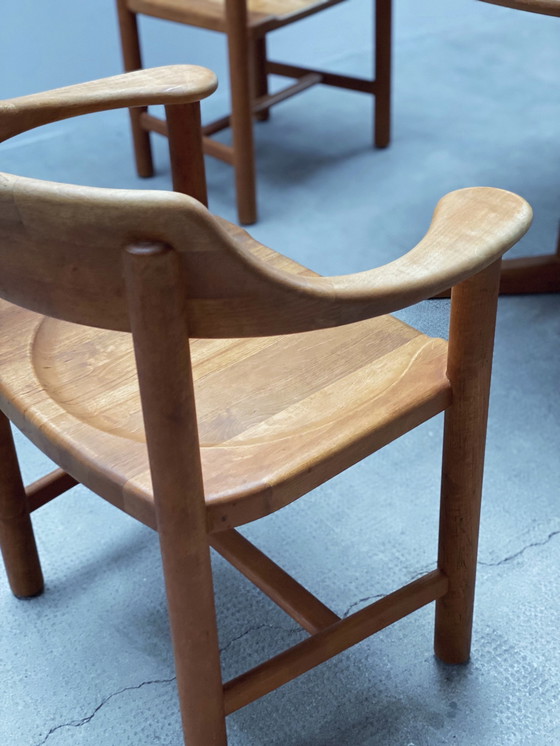 Image 1 of Rainer Daumiller Voor Hirtshals Savvaerk Massief elzenhouten eetkamerstoelen en verlengbare tafel