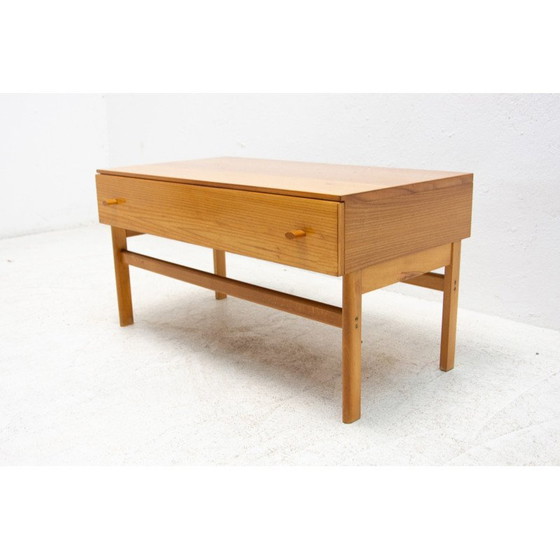 Image 1 of Vintage iepenhouten bijzettafel van Jitona, Tsjecho-Slowakije 1970